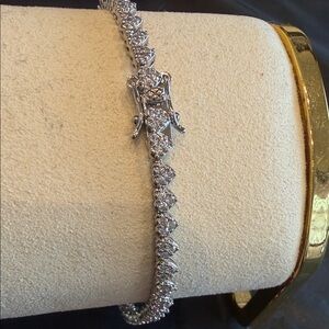 Elegant sterling silver heart AAA ZIRCONS TENNIS  Bracelet